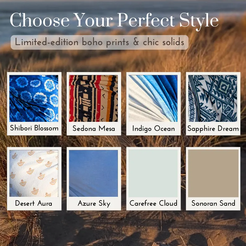 All ring sling patterns - Shibori Blossom, Sedona Mesa, Sapphire Dream, Desert Aura, Azure Sky, Carefree Cloud, Sonoran Sand